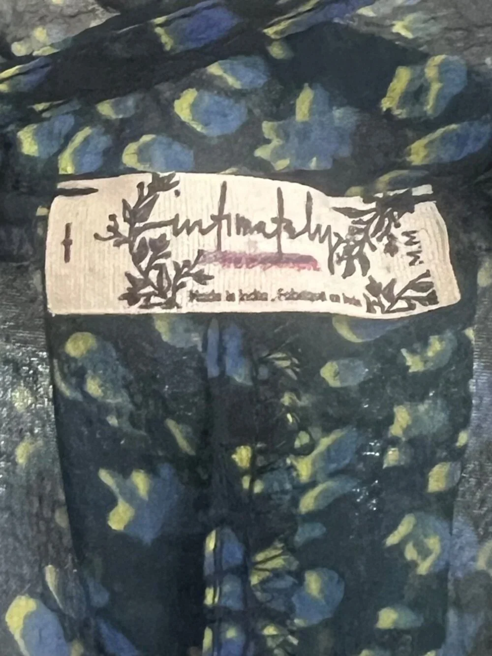 NWT FREE PEOPLE Sz M SLEEPIN IN PRINTED SLEEP SHIRT Swim Cover Up.   V
